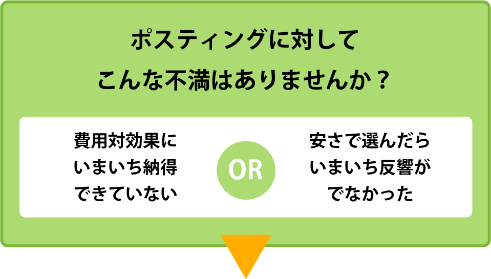 ポスティングに対してこんな不満はありませんか?