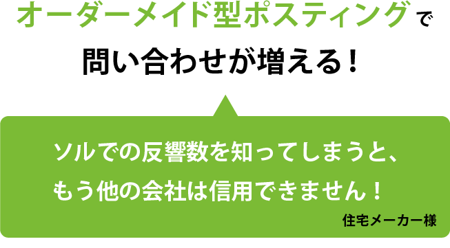 オーダーメイド型ポスティングで問い合わせが増える!